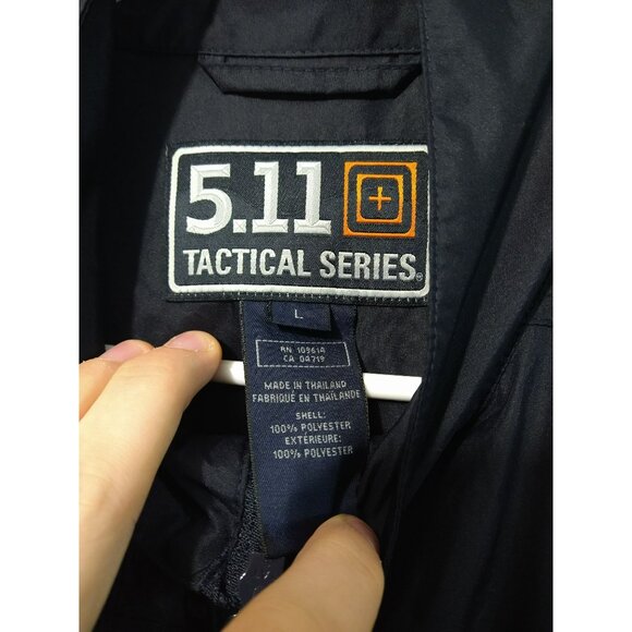 5.11 Tactical Series Jacket Mens Large Black Packable Windbreaker Full Zip - Picture 6 of 7
